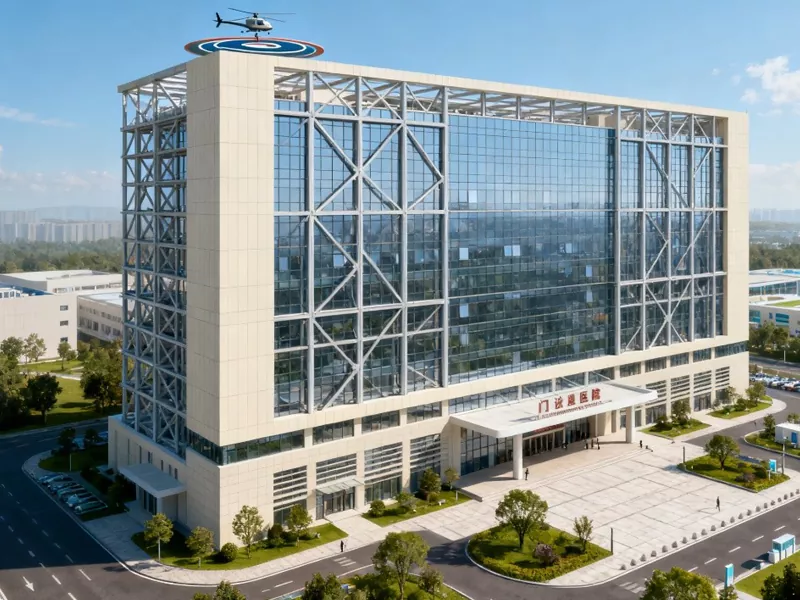 Sokemeletes előregyártott fém kórházépület