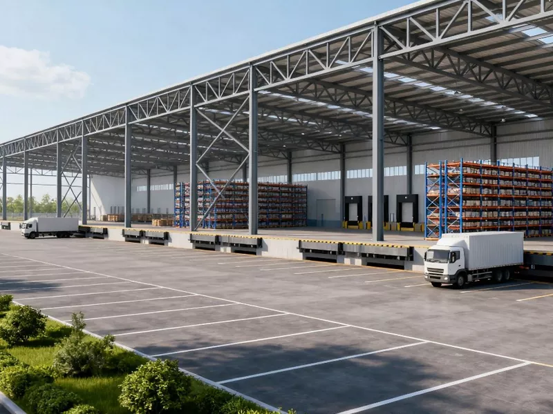 Acélszerkezetű elosztóközpont épülete