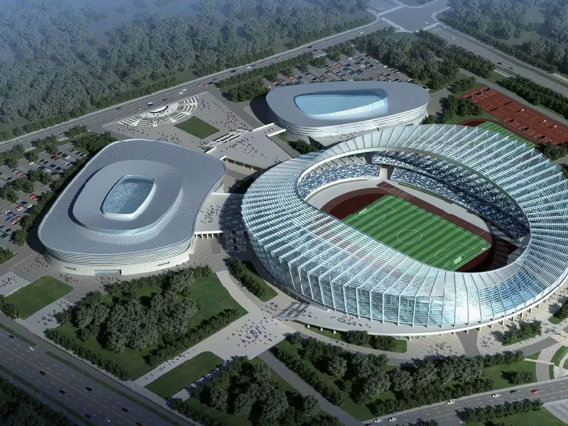 Acélszerkezet a sportközpont komplexumához